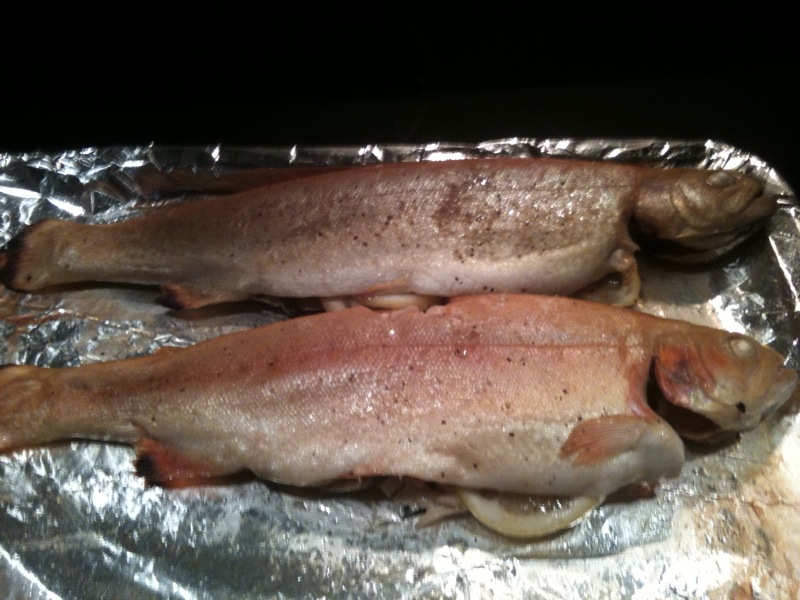 Bull City Food Whole Trout with Cherry Tomato Wine Sauce