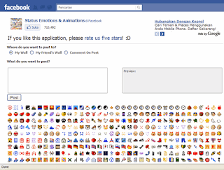 Halaman aplikasi Status Emotions dan Animations Halaman Aplikasi Status Emotions dan Animations - Image by MeNDHo.com