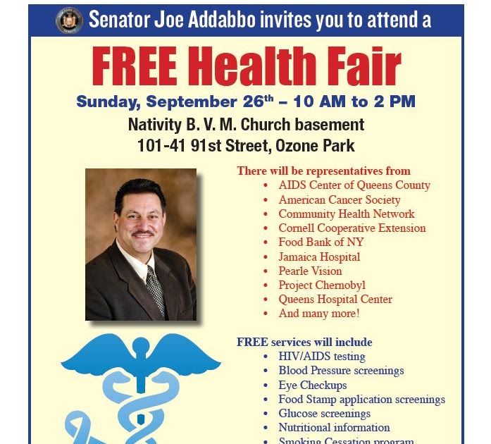 Lost in the Ozone... Senator Addabbo to Host Another FREE Health Fair