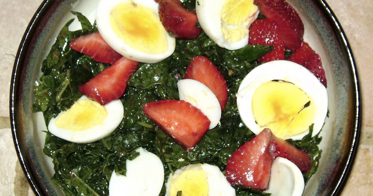 I ♥ kale Balsamic Kale Salad with Strawberries and HardBoiled Eggs