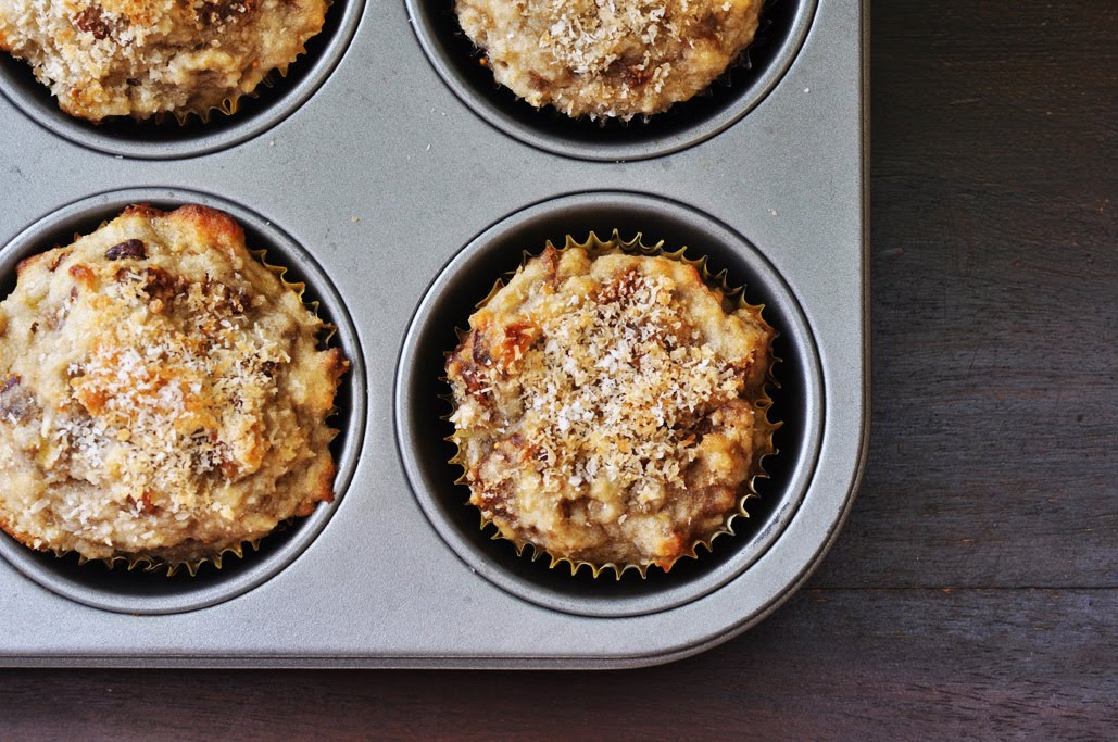 Anja's Food 4 Thought Coconut Banana Muffins with Dried Figs