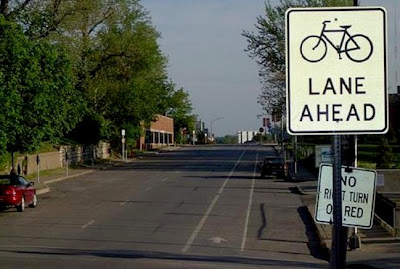 Bike lane in downtown Kansas City