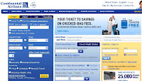 Continental Airlines Website Screen Save