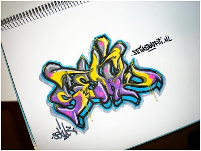 Graffiti Art Of Writing My Name In The Paper
