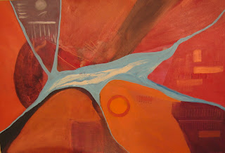 original contemporary abstract painting in acrylic on canvas by american artist atul pande