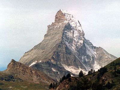 Es un horn, El Matterhorn (Monte Cervino), en los Alpes