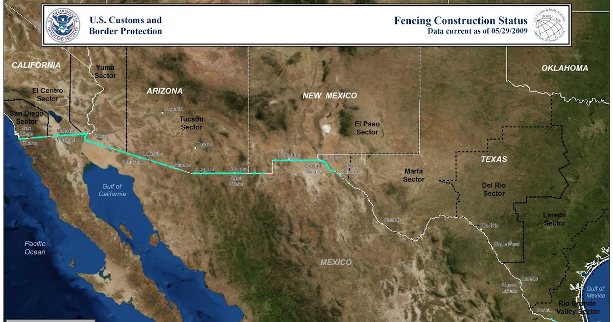 The 800 Mile Wall Current Border Fence Map