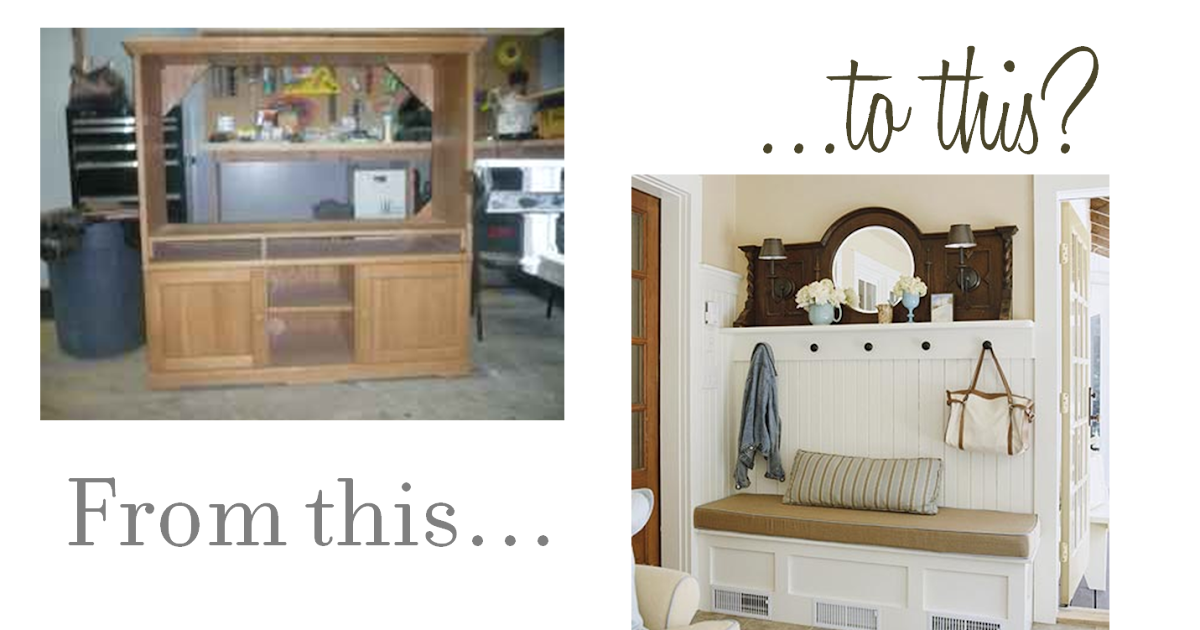 Finding My Aloha {DIY} Craigslist TV Stand to Custom Mudroom