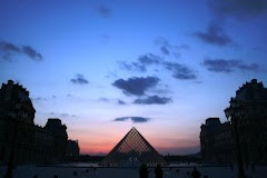 Louvre museum and the sunset