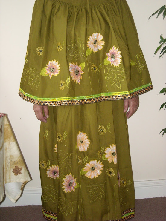 Ridah Dress Hand Embroidered in Olive Green Clour