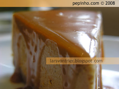 Tarta de queso y calabaza con salsa de caramelo a la naranja