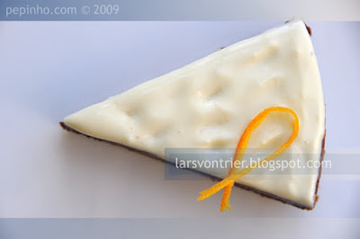 Tarta de queso, chocolate y naranja