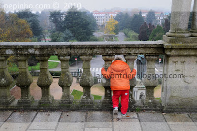 Teo observa la altura desde la alameda