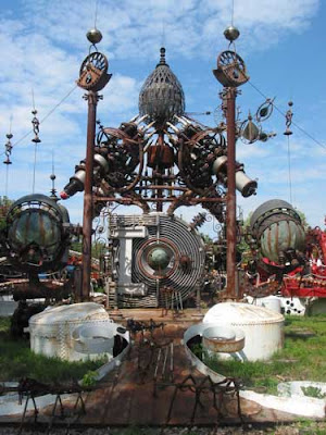 Giant and ornate metal sculpture