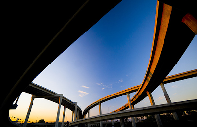 Beautiful photo of curving freeway ramps