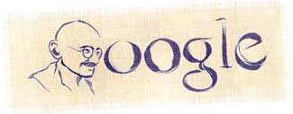 Google's logo changed so the G is an outline of Gandhi's head
