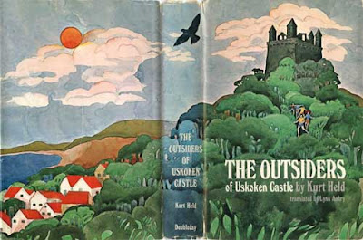 Original watercolor cover and back cover of The Outsiders of Uskoken Castle
