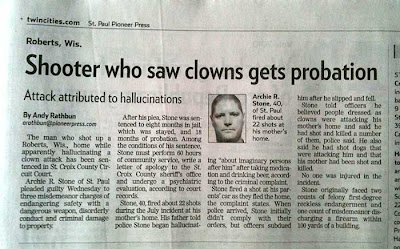 Shooter Who Saw Clowns Gets Probation headline