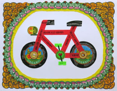 Bike illustration made from stickers