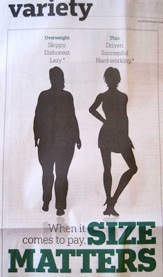 Two women silhouettes with headline SIZE MATTERS and labels above each figure