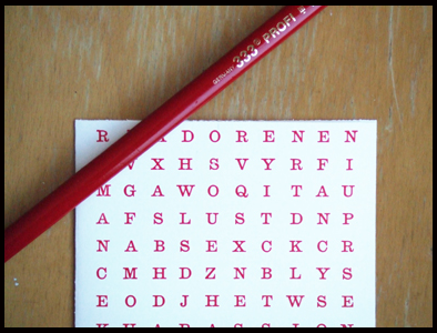 present and correct wordsearch valentine | simple pretty