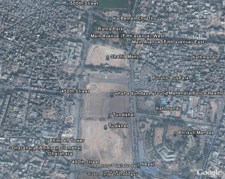 Satellite Map Of Kathmandu Maps Of Nepal: Kathmandu Map--Tudikhel