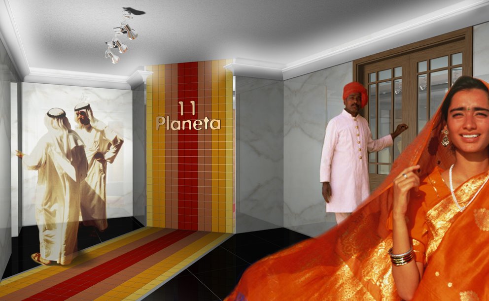 2008 декабрь / холл 11-го этажа гостиницы "Планета" / г. Минск / дизайн-проект