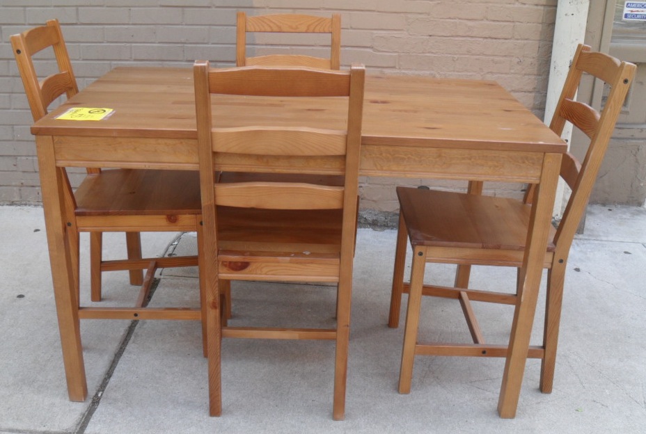 Uhuru Furniture Collectibles Solid Pine Table Chairs By Ikea Sold