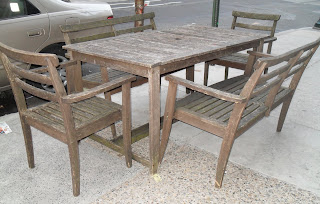 Uhuru Furniture Collectibles Weathered Teak Outdoor Set Sold