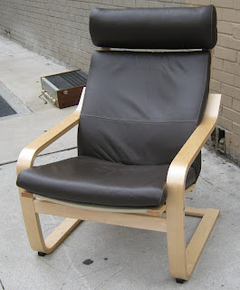 Uhuru Furniture Collectibles Brown Leather Poang Chair Sold
