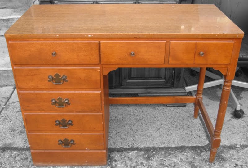 Uhuru Furniture & Collectibles Ethan Allen Maple Desk SOLD