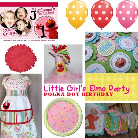  her daughter&squot;s 2nd birthday party with an Elmo theme, a "Vintage, Girly, 