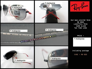 FOR LADIES!!!  RAY BAN TECH AVIATOR RB 3025 TWO TONE GRADIENT LENS + RED/WHITE FRAME