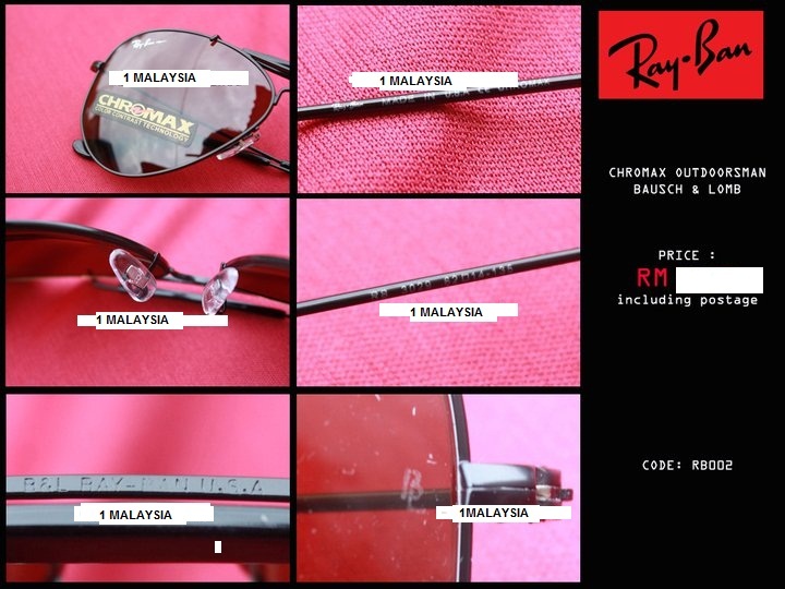 RAY BAN OUTDOORSMAN CHROMAX SIZE 58 & 62 RB 3029 BAUSCH & LOMB GLASS LENS