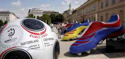 Unknown Artist/s - Giant Football and Boots outside Vienna Museum (Euro 2008)