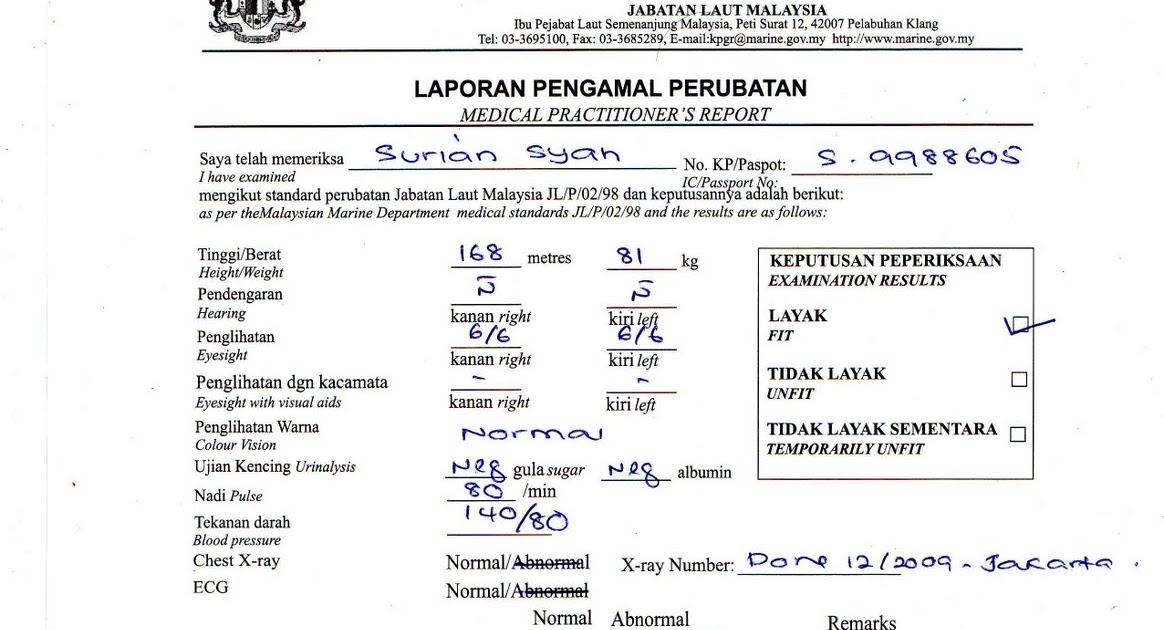 cvsurian syah Malaysia medical practitioner's report