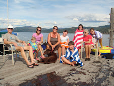 sitting on the dock of the lake