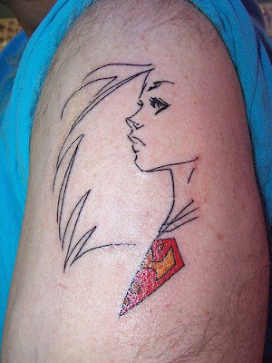 Super Tattoo Design. Instead of a superman tattoo, this guy got a great 