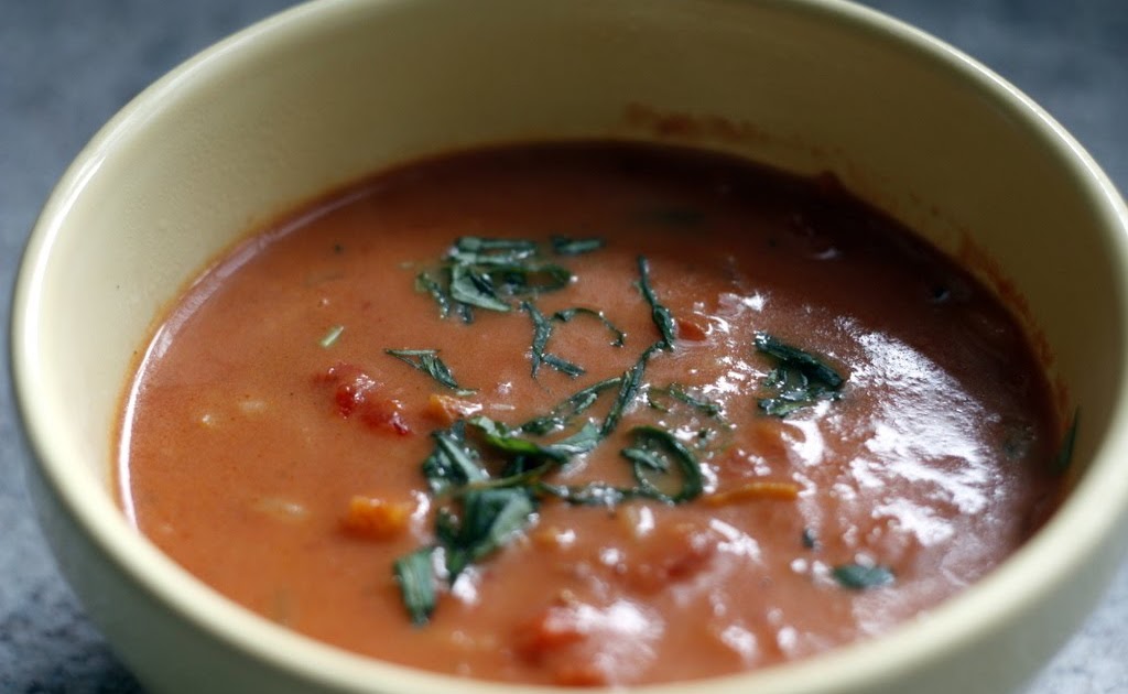 Above an Italian Restaurant Tomato Basil with Orzo Soup