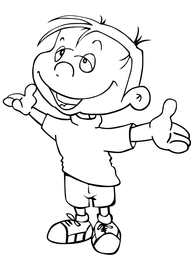 Un niño caminando para colorear - Imagui