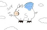 Mascote - Joey, o super porco que voa.