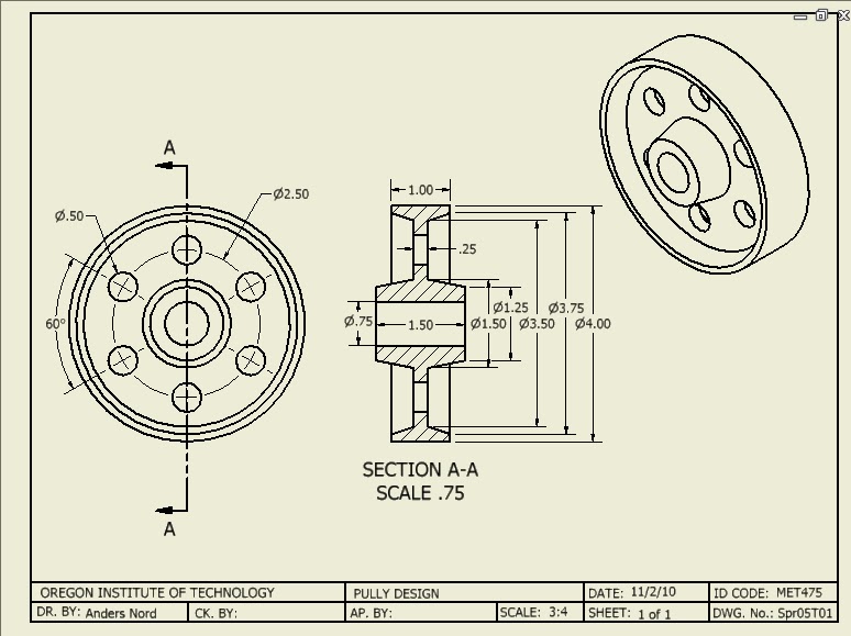 Drafting 3 Pulley Design