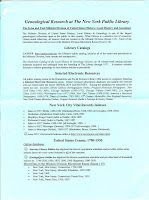 NYC Library Genealogy Resources Page 1