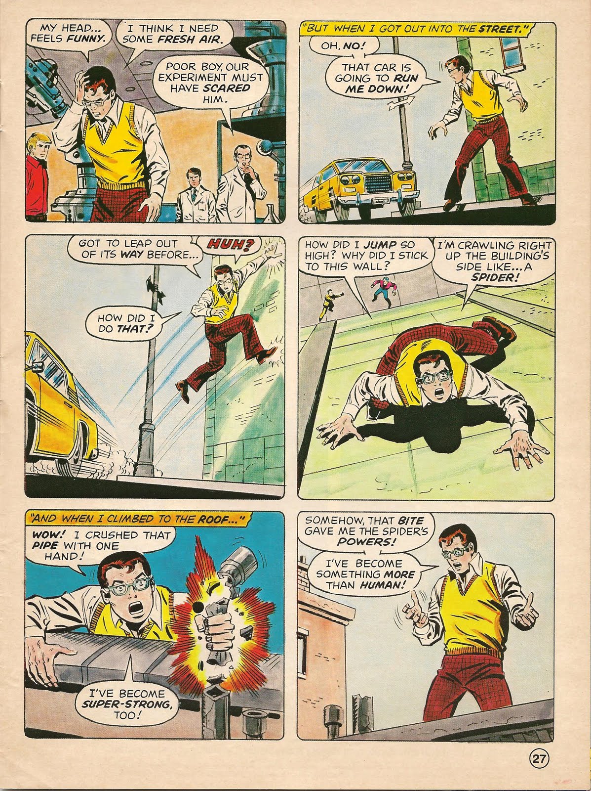 A view from a Goon Spiderman's Origin in Electric Company Magazine