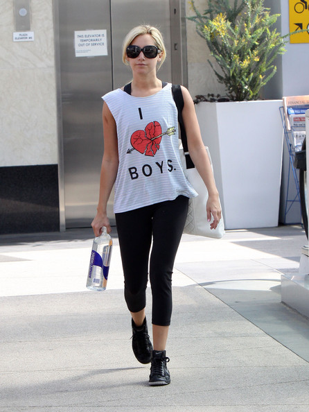 Ashley Tisdale snapped as she left a gym in Hollywood on March 19
