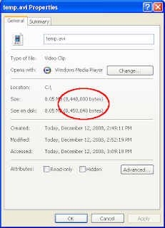 Get file size in bytes