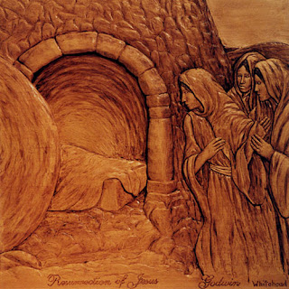 Jesus Christ resurrection at the empty tomb hd(hq) wooden art work free Christian religious wallpaper