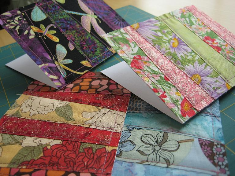 Patchwork Fabric Greeting Cards Quilting in the Rain