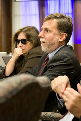 Paul Scroeder of AFB speaking, Susan Mazrui in background