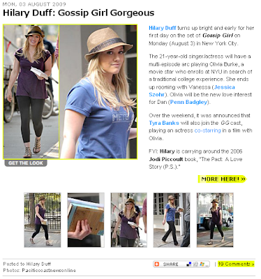 Hilary Duff on Gossip Girl - FINALLY. CLICK TO VISIT JUST JARRED / CLIQUE 